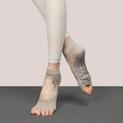 Grip Short Athletic Socks Non-Slip Five-Toe Yoga Socks