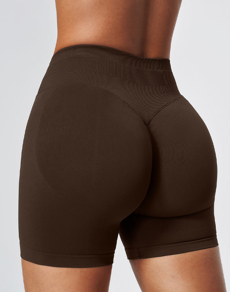 Ribbed High Waisted Seamless Workout Shorts