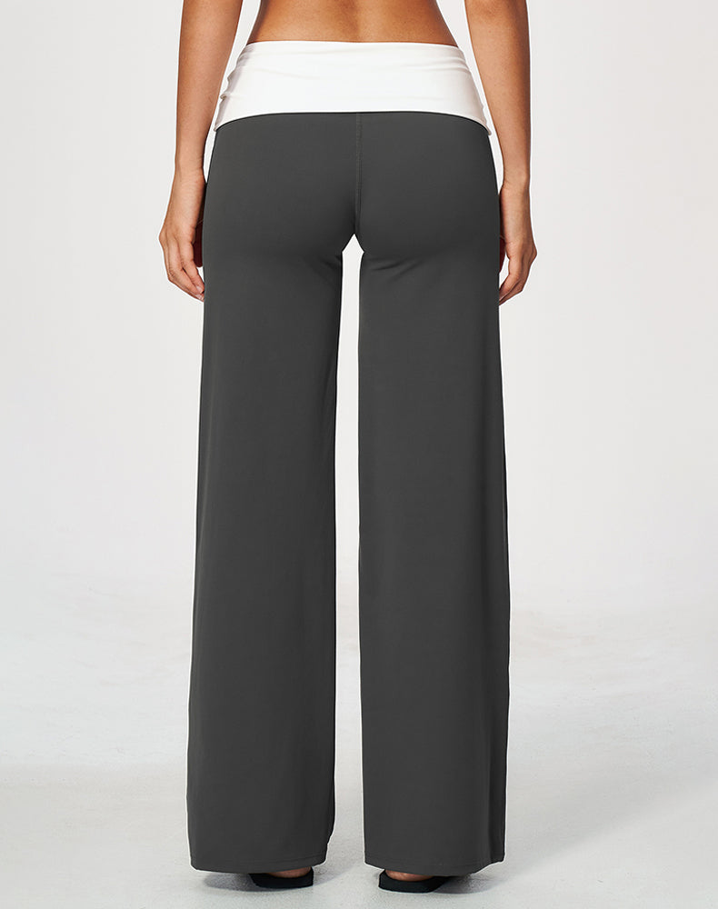 Fold Over Wide Leg Yoga Pants