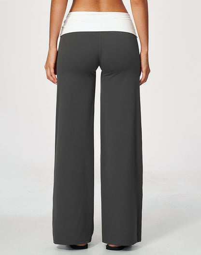 Fold Over Wide Leg Yoga Pants