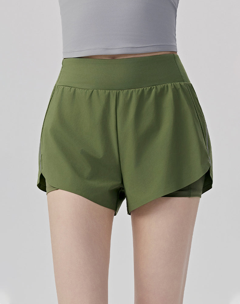 High Waisted Athletic Running Shorts with single Pocket