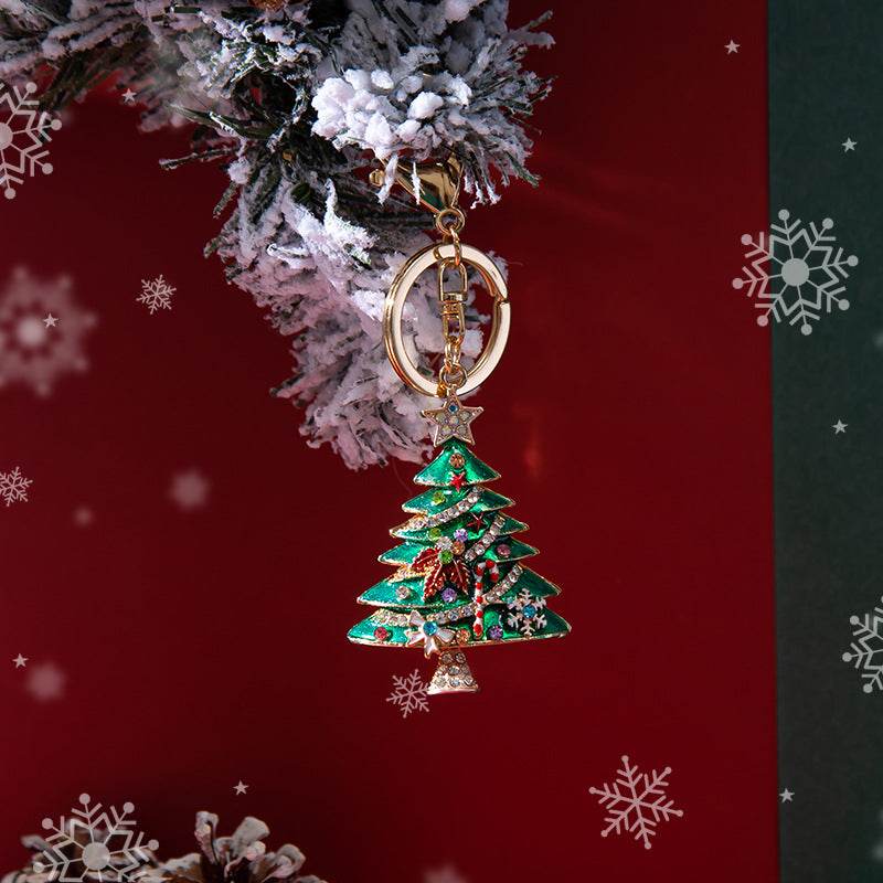 Christmas Tree Keychain Rhinestone Purse Charms