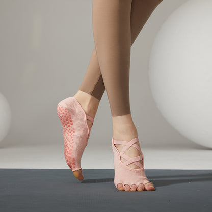 Five Toe Grip Pilates Socks Non Slip Ballet Dance Socks