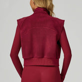 Fleece Coat Vest Outerwear Warm Sleeveless Zip Jackets