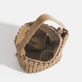 PU Handmade Woven Bucket shape Tote bag
