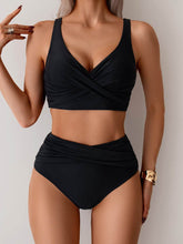 High Waisted Tummy Control Ruched Bikini Sets