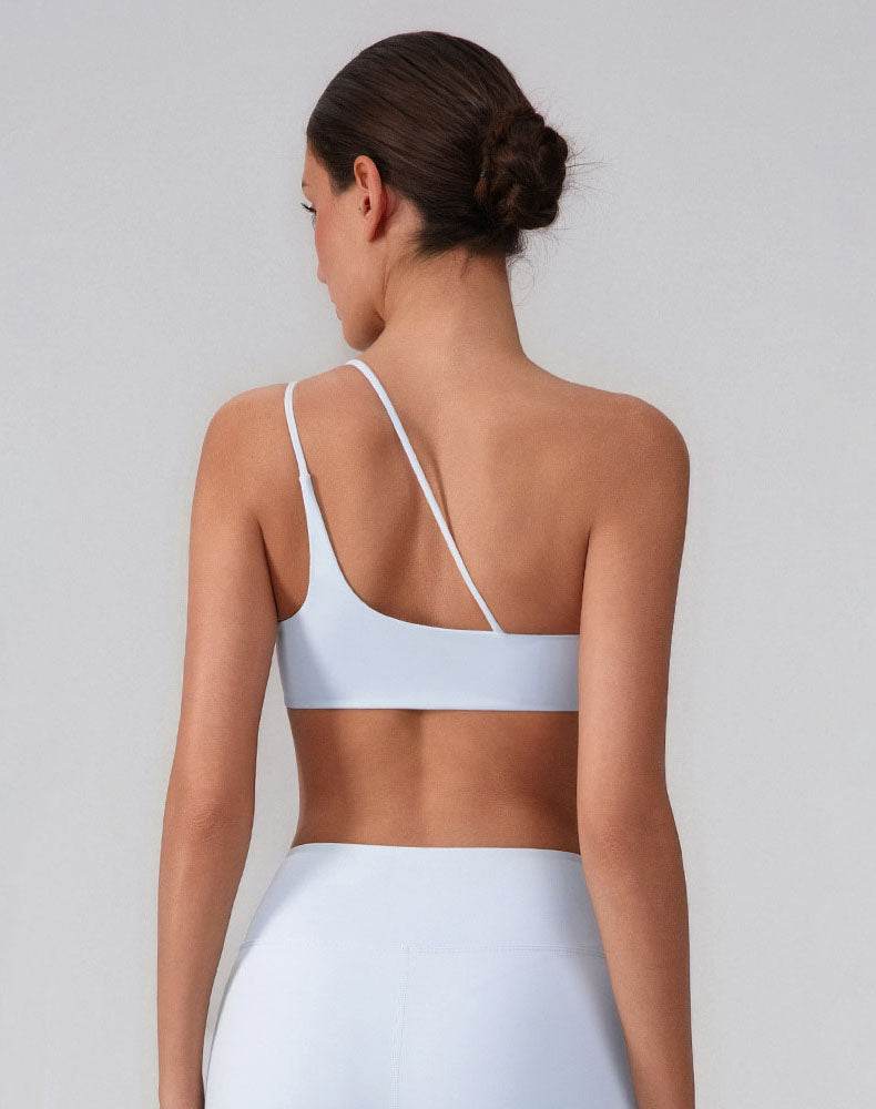 Asymmetric One Shoulder Backless Sports Bra