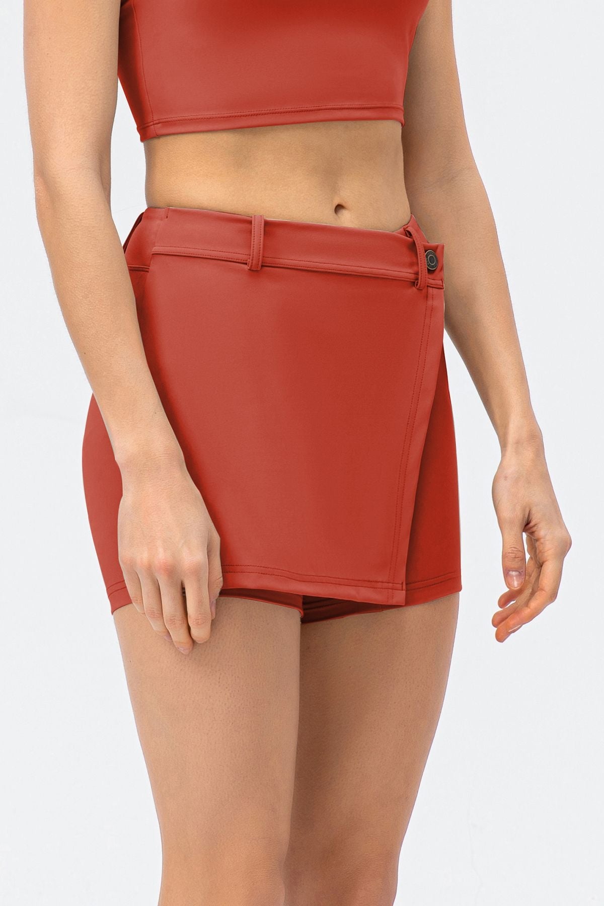 Mid-Waist Split Front Skort