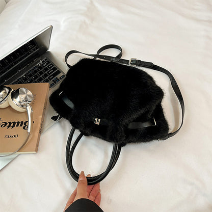 Furry Purse Fluffy Tote Bag Faux Fur Crossbody Handbag
