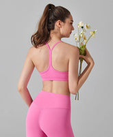 Y Back Spaghetti Straps Sports Bra