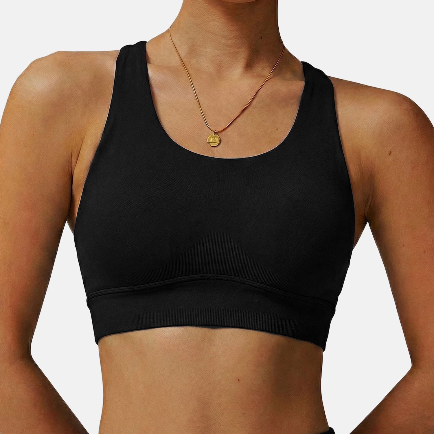 U-Shaped Neckline Yoga Tank Tops Criss Cross Back Sports Bra