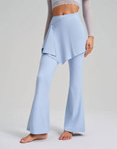 High Waisted Yoga Flare Pants Fake Two Piece Pant with Skirt