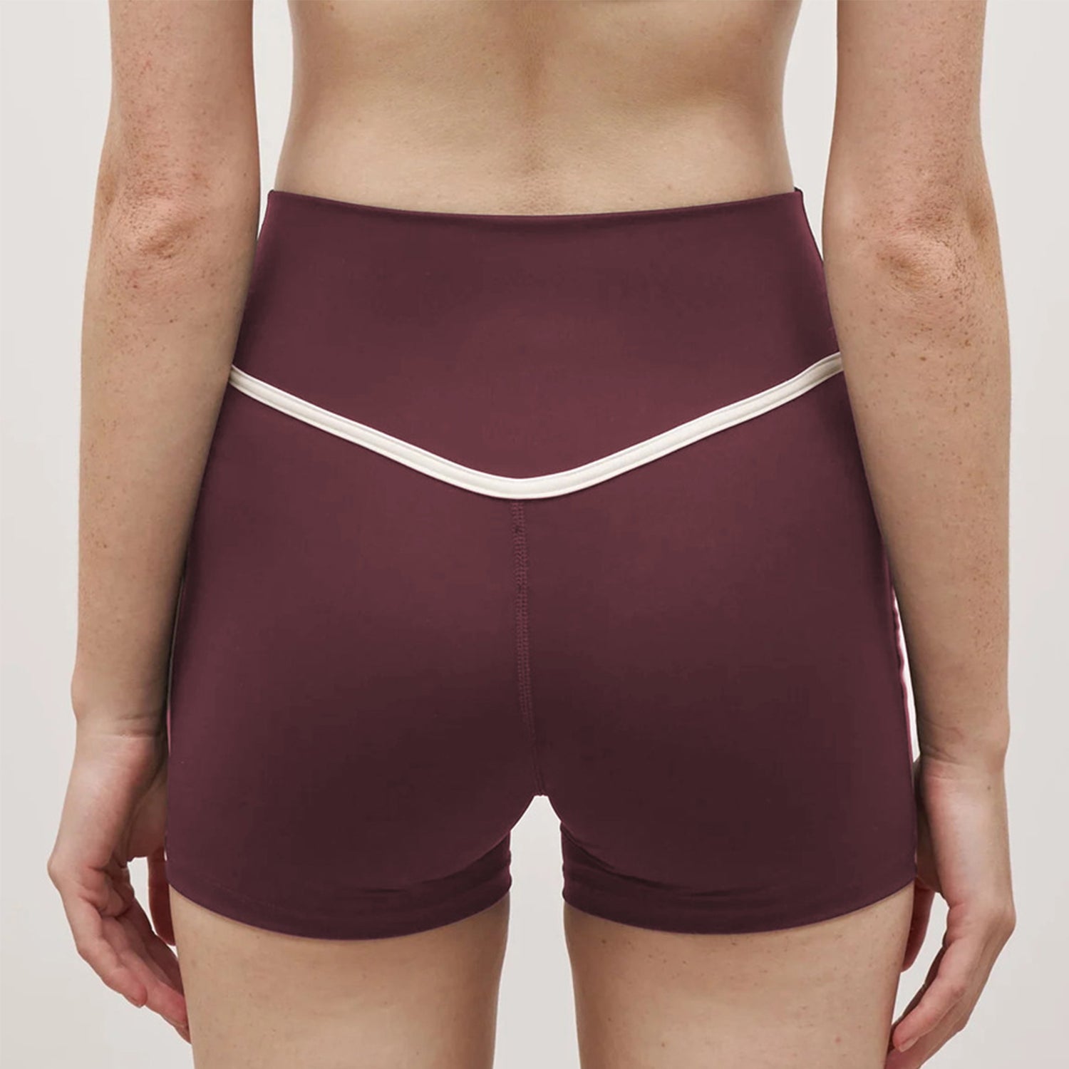 Color Block Biker Shorts V High Waisted Yoga Athletic Short