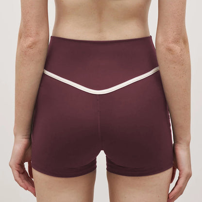 Color Block Biker Shorts V High Waisted Yoga Athletic Short