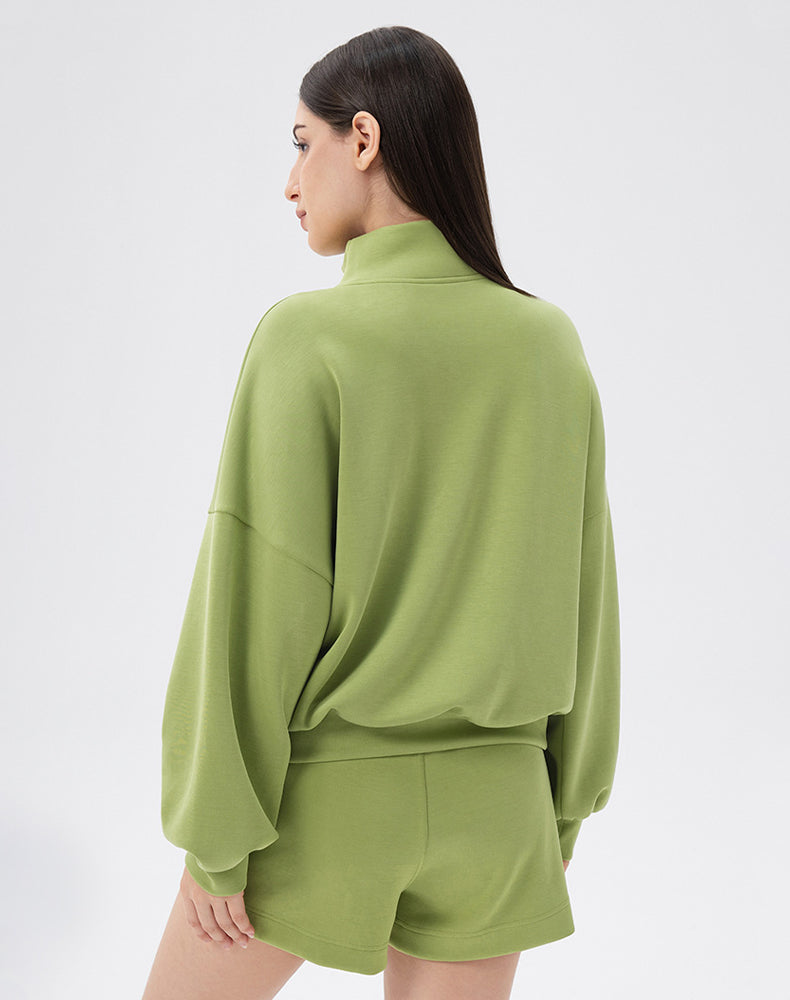 High Neck Half Zip Lounge Sports Sweatshirt