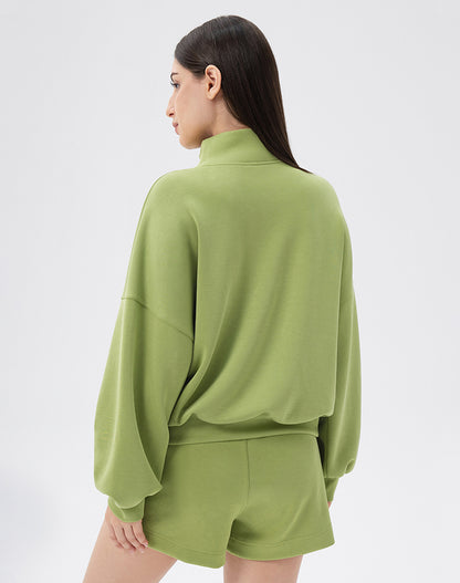 High Neck Half Zip Lounge Sports Sweatshirt