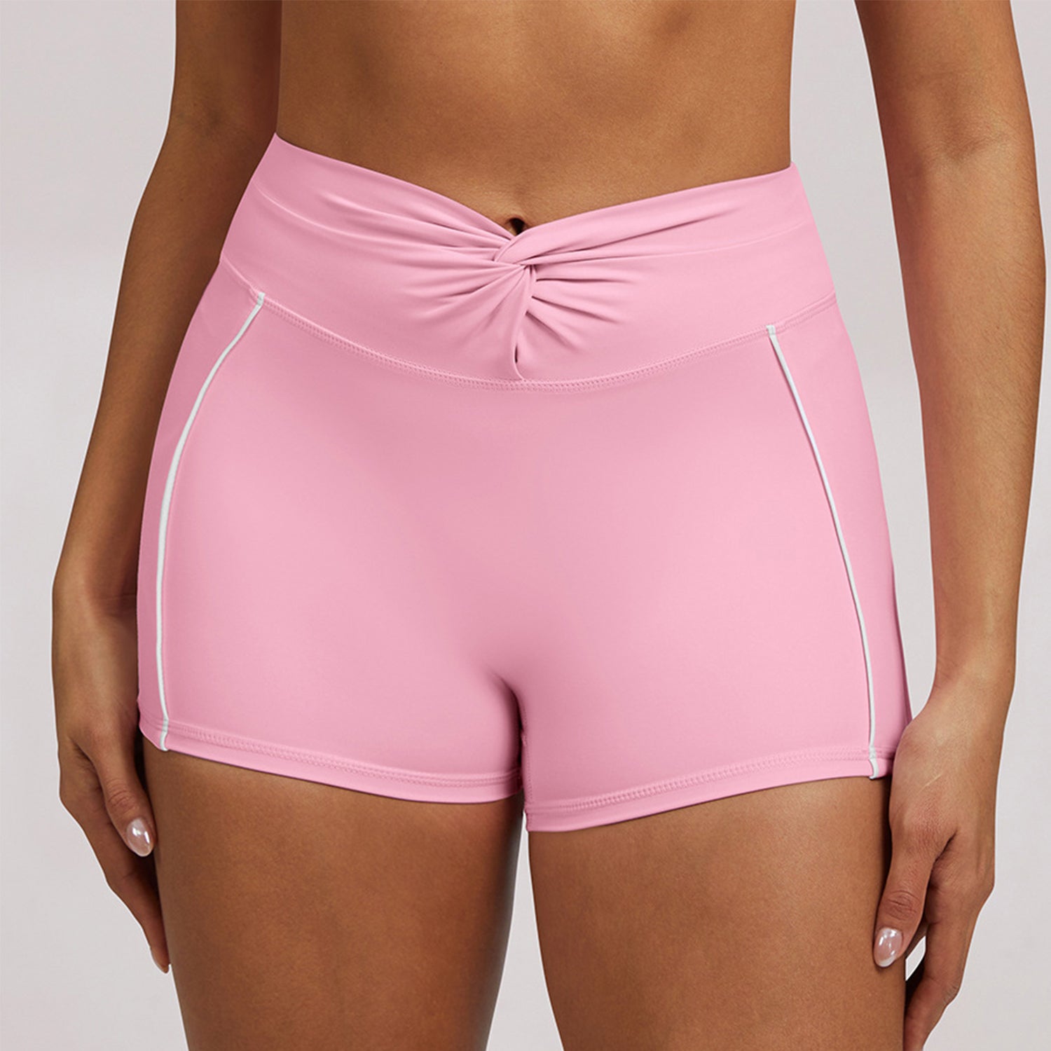 Twisted Knot Biker Shorts Tummy Control Athletic Short