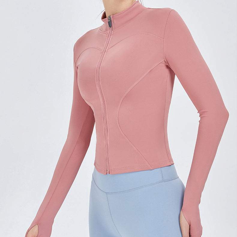 Full Zip-Up Yoga Jacket with Thumb Holes | Functional &amp; Stylish