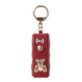 Mini PU Leather Lipstick Bag Keychain Lipstick Case Bag