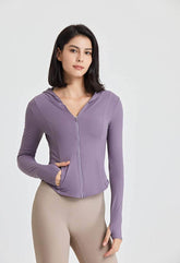 Long Sleeves Sports Hoodie with Thumb Holes