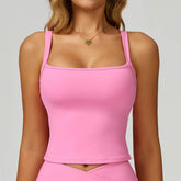 Wide Shoulder Straps Sport Tank Top with Removable Chest Pad