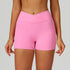 Cross Waist Yoga Shorts with Pockets