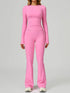 Sport Set with Long Sleeve Crew Neck T-Shirt and Flared Pant