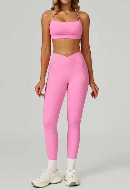 Activewear Set with Cross Back Bra and Legging
