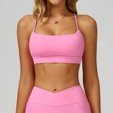 Cross Back Yoga Bra with Removable Chest Pad