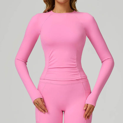 Long Sleeve Crew Neck T-Shirt Slim Fit Tops