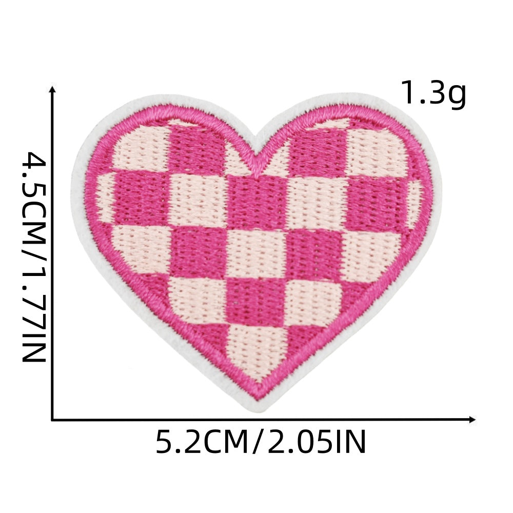 Grid Love Embroidery Stickers