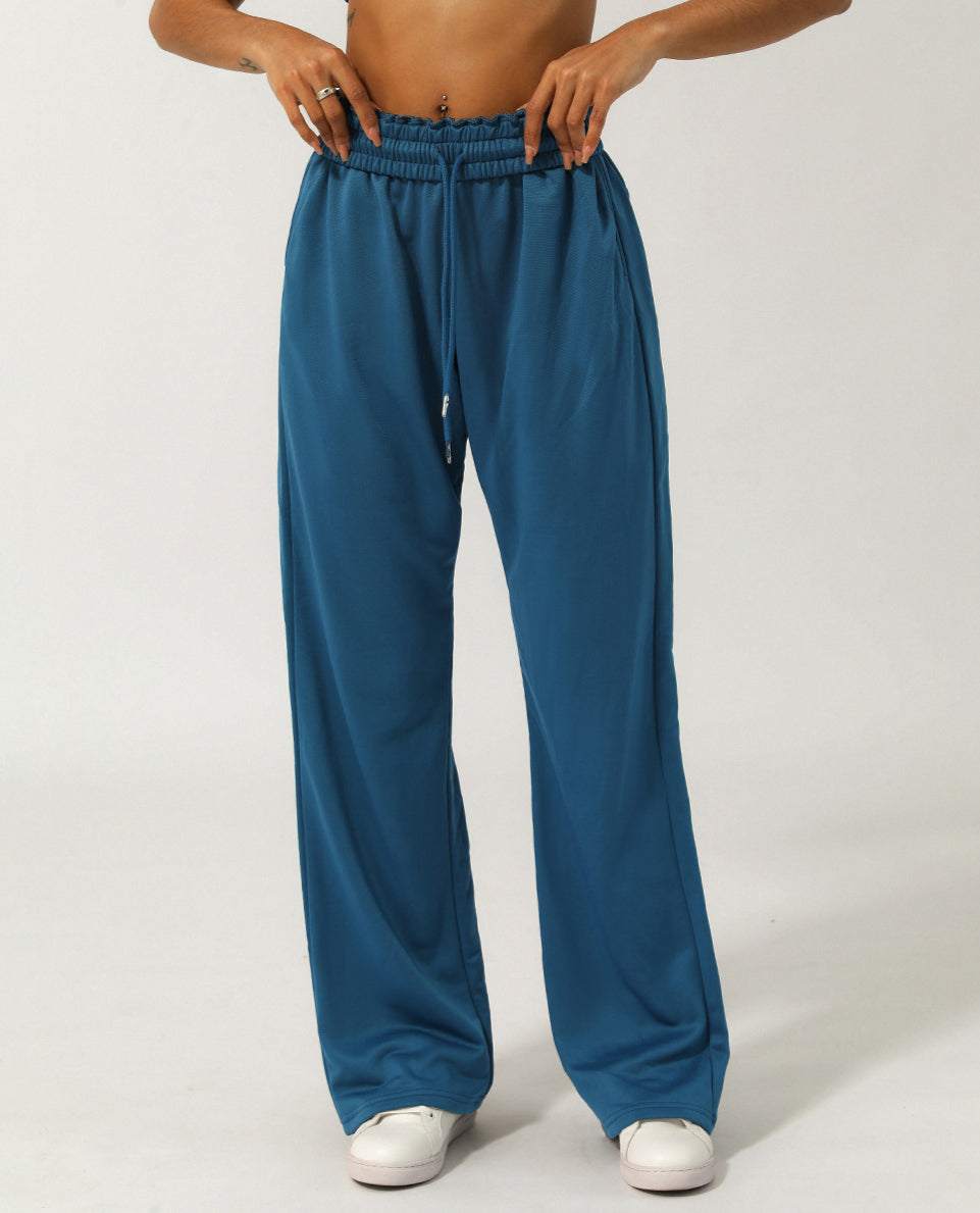 Women Elastic High-Waist Wide Leg Sweatpants: Comfortable &amp; Stylish