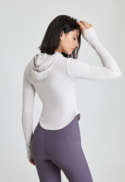 Women Slim Compression Half Zipper Sports Yoga Hoodie