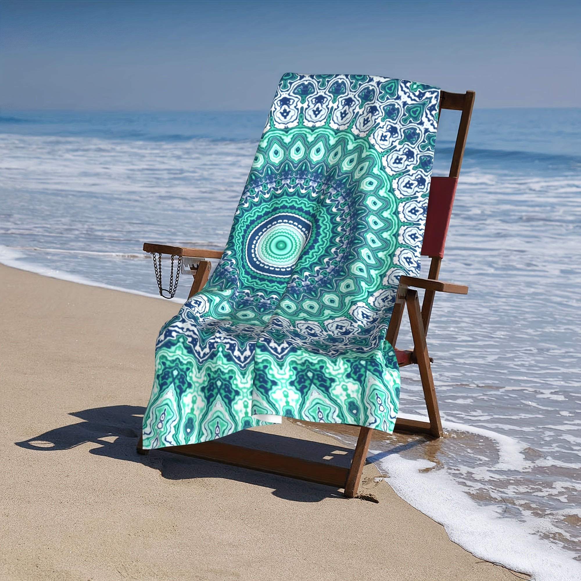 Floral Mandala Pattern Beach Towel