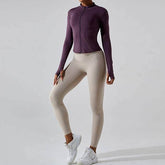 Full Zip Up Yoga Jacket with Thumb Hole