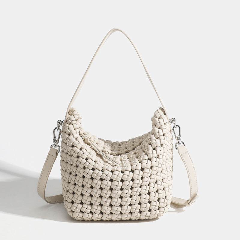 PU Handmade Woven Bucket Shape Tote Bag | Stylish &amp; Unique Design