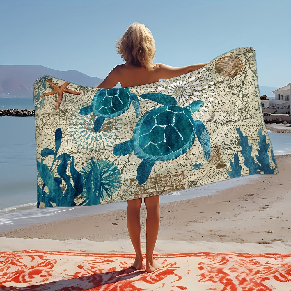 Turtle Pattern Beach Towel