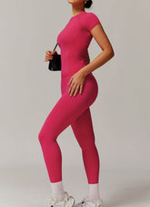 Yoga Wear Set with Short Sleeve T-Shirt and Legging