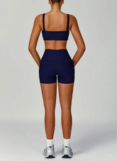 Ribbed Activewear Set with Sports Bra and Short