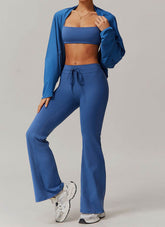 Sports Sets with Long Sleeve T-Shirts and Flare Pants