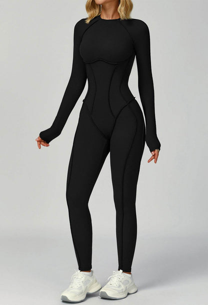 Long Sleeve Backless Yoga One Piece Jumpsuits