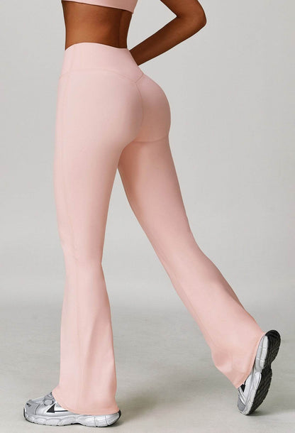 No Front Seam High Waist Sports Flared Leg Pants