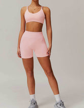 Activewear Set with Sports Bra and Shorts