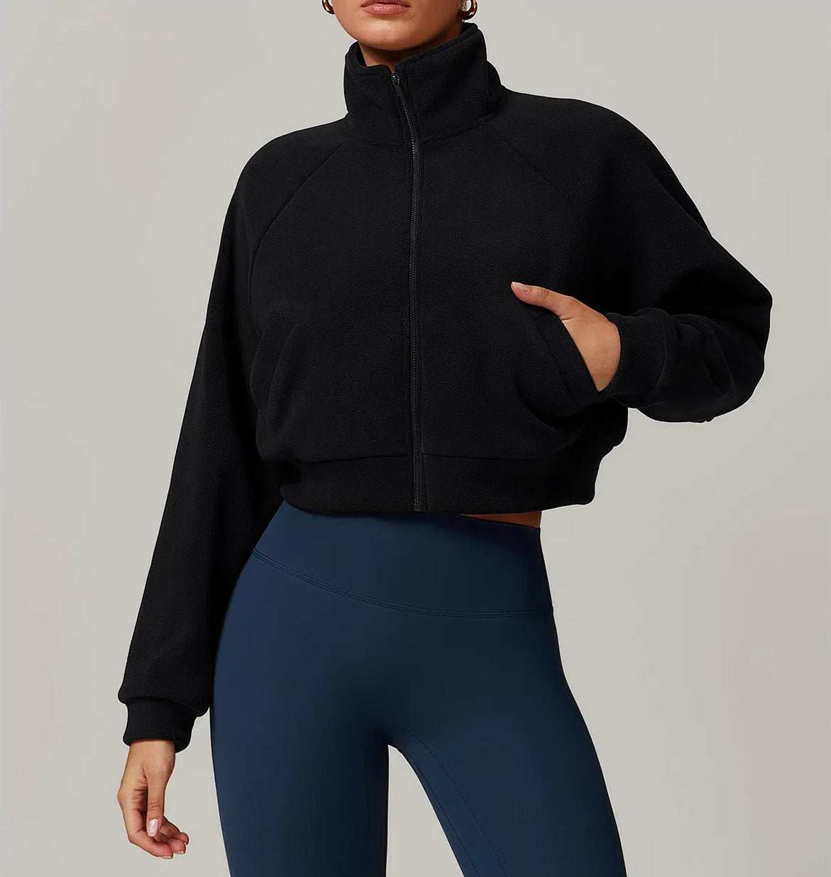 Standing Collar Yoga Fleece Jackets | Perfect for Yoga &amp; Relaxation