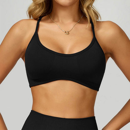 Color Block Sports Bras Workout Strappy Bra