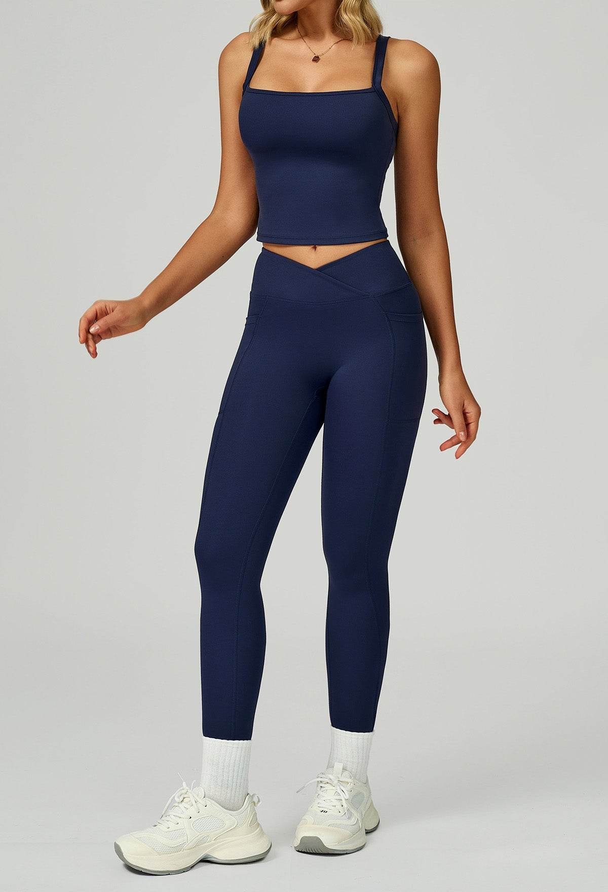 Activewear Set with Wide Strap Tank Top and Legging