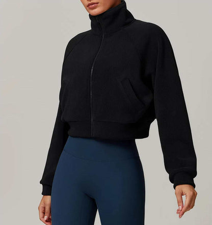 Standing Collar Yoga Fleece Jackets | Perfect for Yoga &amp; Relaxation