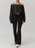 Sports Sets with Long Sleeve T-Shirts and Flare Pants