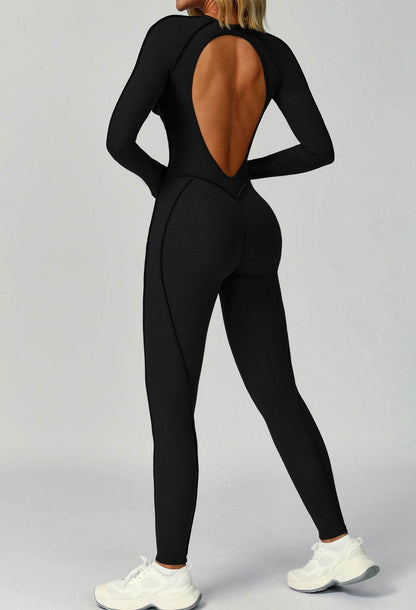 Long Sleeve Backless Yoga One Piece Jumpsuits