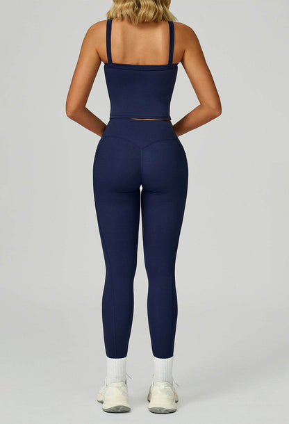 Activewear Set with Wide Strap Tank Top and Legging
